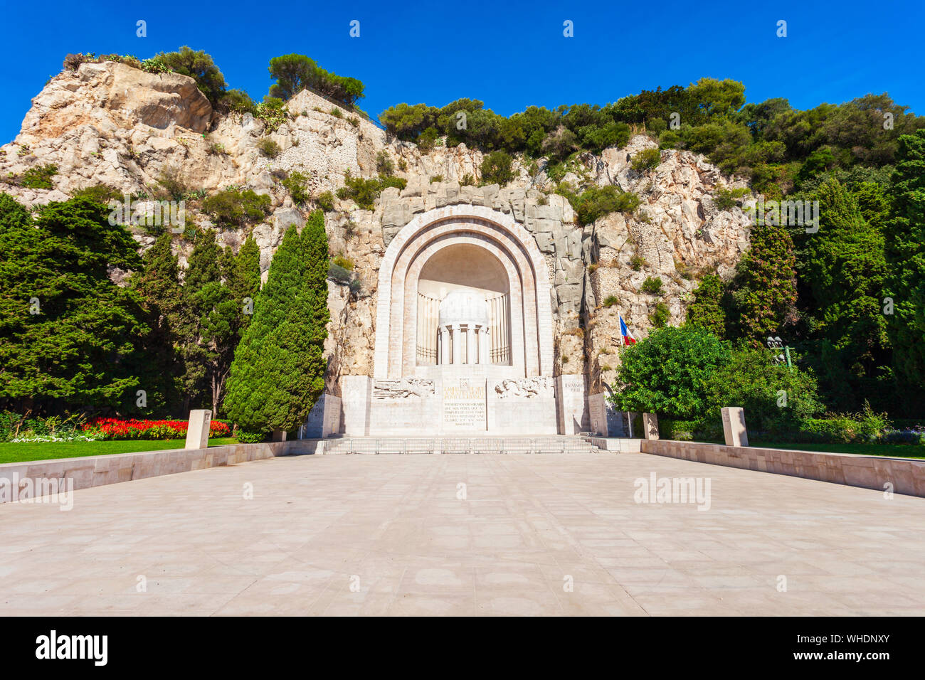 Rauba Capeu War Memorial monument à la ville de Nice dans le sud de la France Banque D'Images
