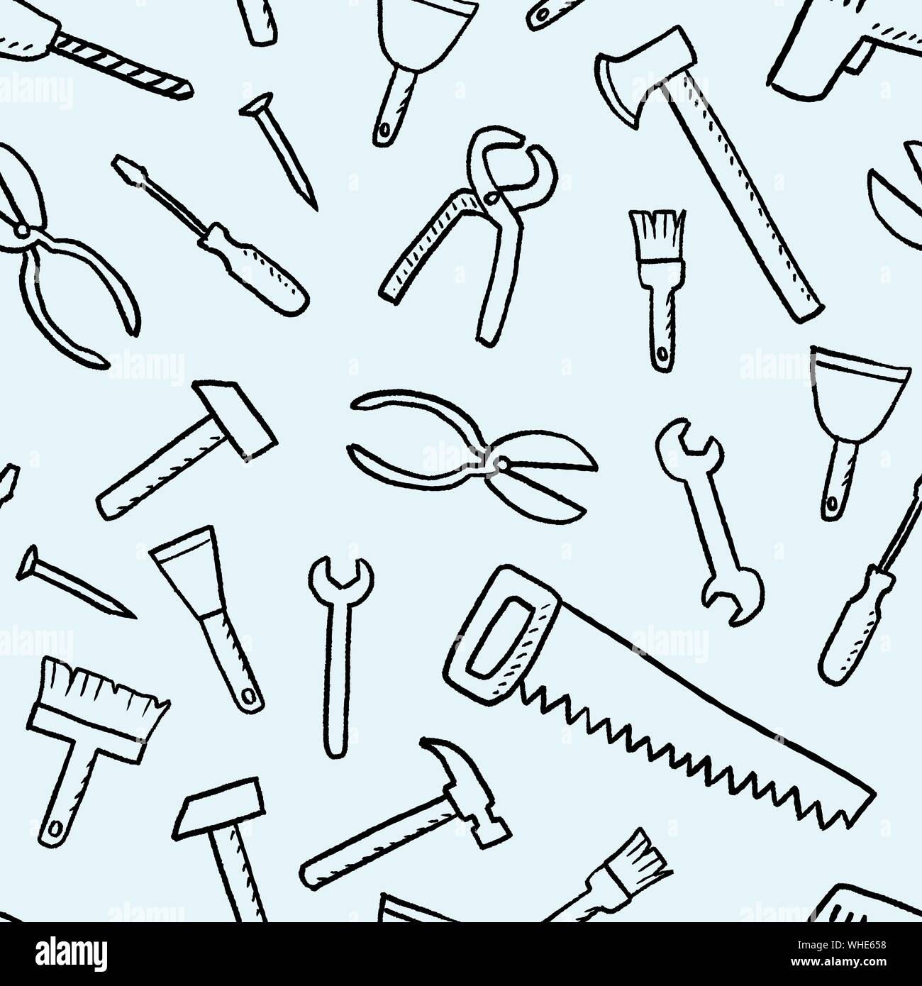 Contexte - outils doodle transparente texture. Bricolage et outils de  travail du bois Image Vectorielle Stock - Alamy