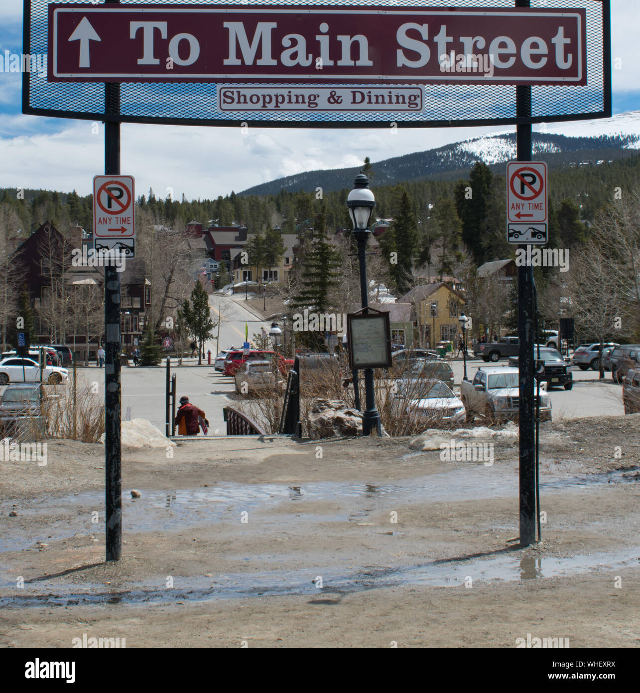 Main Street Sign in Colorado Breckenridge Banque D'Images