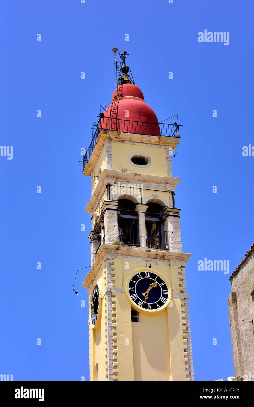L'église Saint Spiridon,vieille ville de Corfou, îles Ioniennes, Grèce CORFOU Banque D'Images