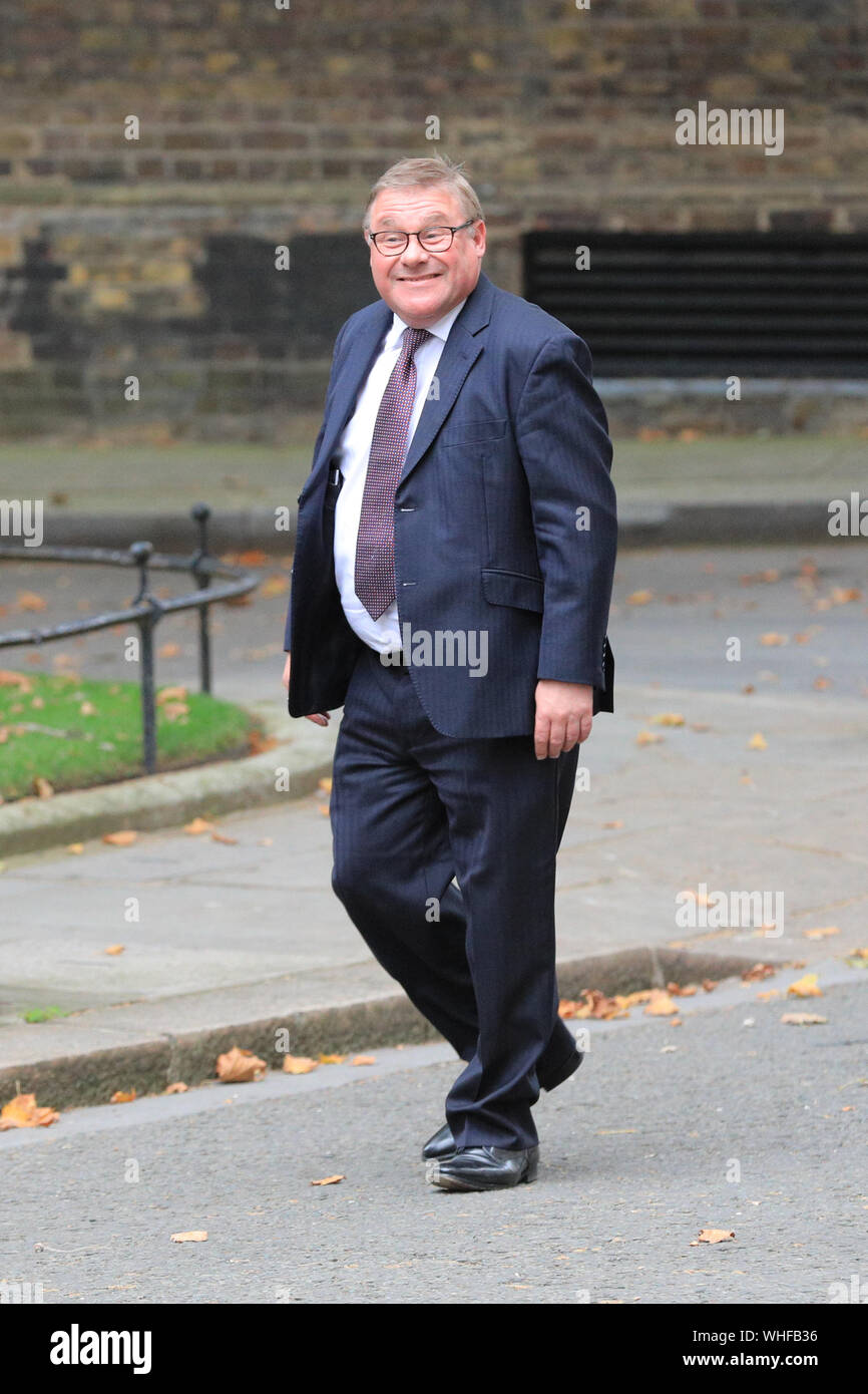 Londres, Royaume-Uni, 2019 Sep 2. Mark Francois, MP, Brexiteer. Les ministres du Cabinet, ainsi que de nombreux députés du parti conservateur et d'anciens politiciens tous entrer au 10, Downing Street pour un cabinet d'urgence, et plus tard du Parti conservateur général de la cueillette. Credit : Imageplotter/Alamy Live News Banque D'Images