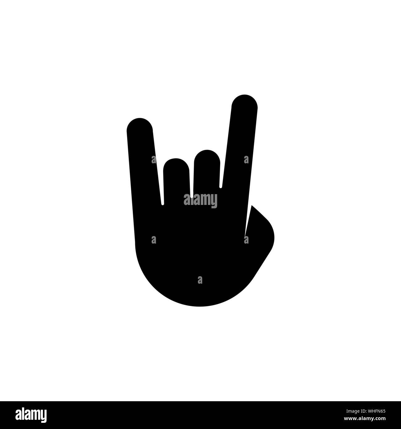 Heavy Metal Horns Part, Rock Roll geste. Icône vecteur illustration. Télévision Simple symbole noir sur fond blanc. Heavy Metal Horns Part, Rock Roll s Illustration de Vecteur