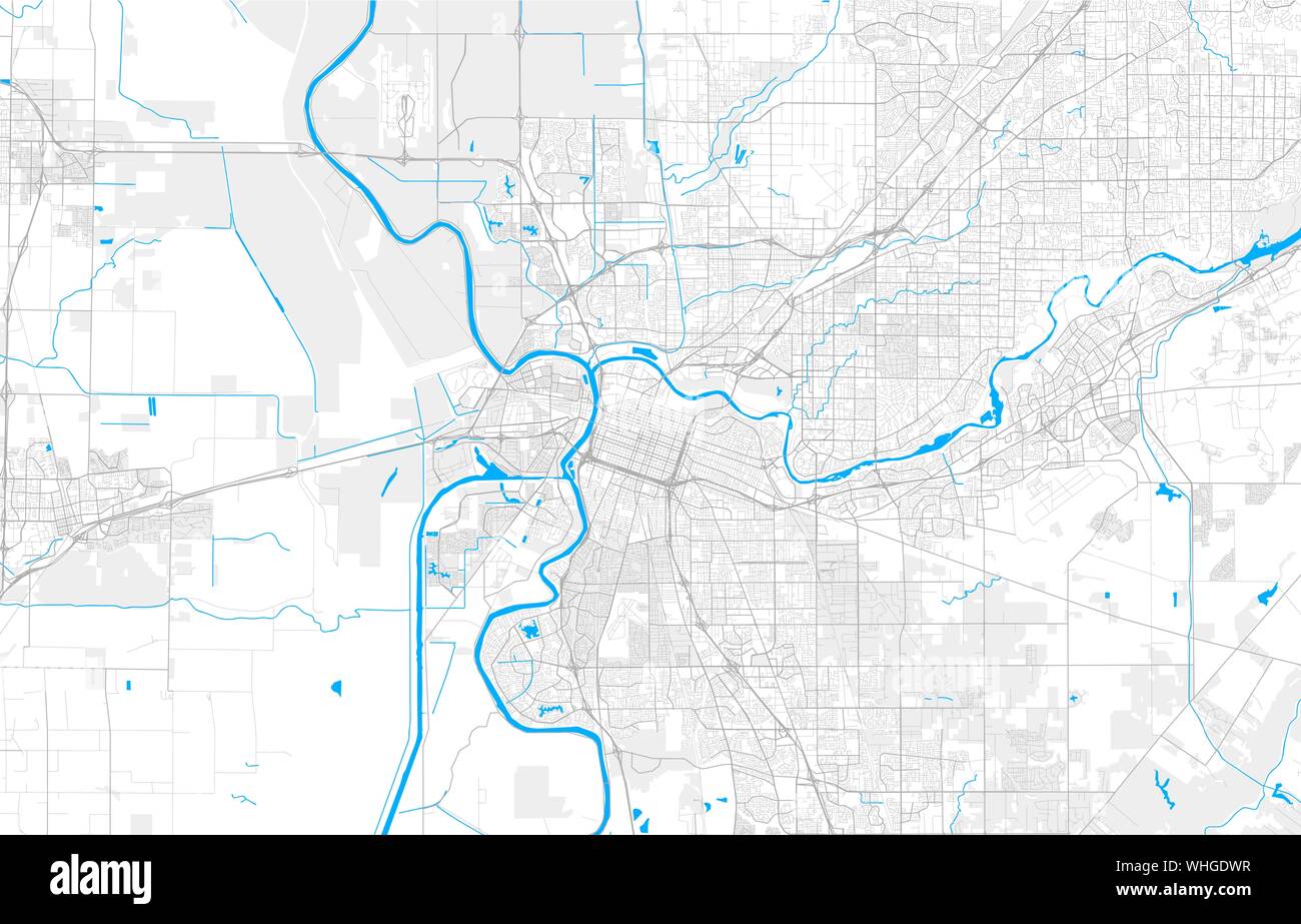 Carte de la zone riche vecteur détaillées de Sacramento, Californie, États-Unis. Modèle de carte pour la décoration. Illustration de Vecteur