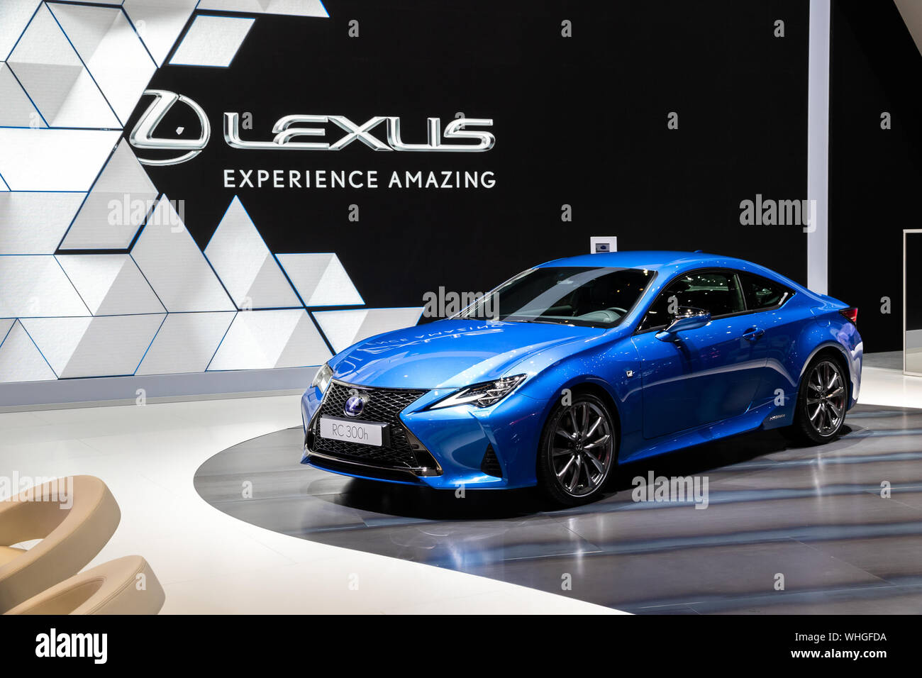 Genève, SUISSE - Le 6 mars 2019 : Lexus RC 300h location de vedette à la 89e Salon International de l'Automobile de Genève. Banque D'Images