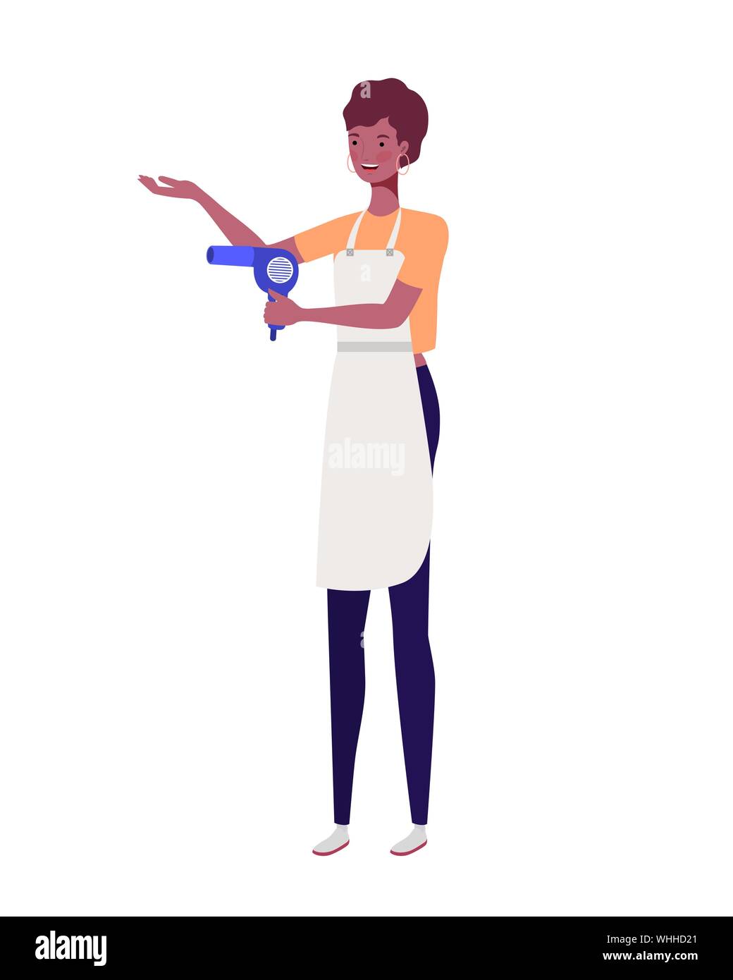 Jeune femme avec chien toiletteur pour animaux de compagnie Illustration de Vecteur