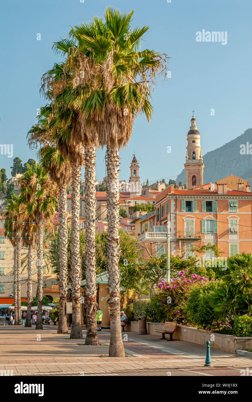 Beach Parade de Menton au French Rivera, Côte d'Azur, France Banque D'Images