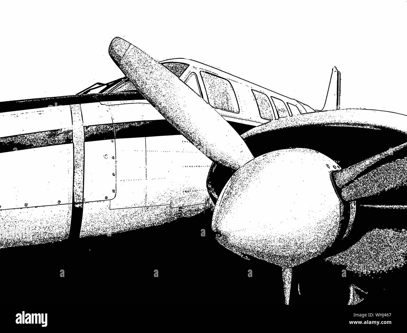 Le Beechcraft Queen Air A 80, un avion léger bimoteur de l'Armée de l'air péruvienne - FAP Banque D'Images