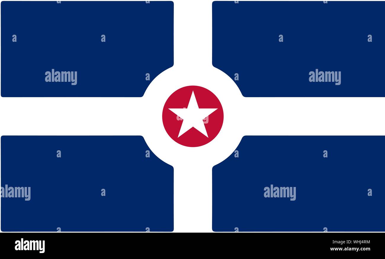 Vector Illustration de l'état américain d'Indianapolis flag Illustration de Vecteur