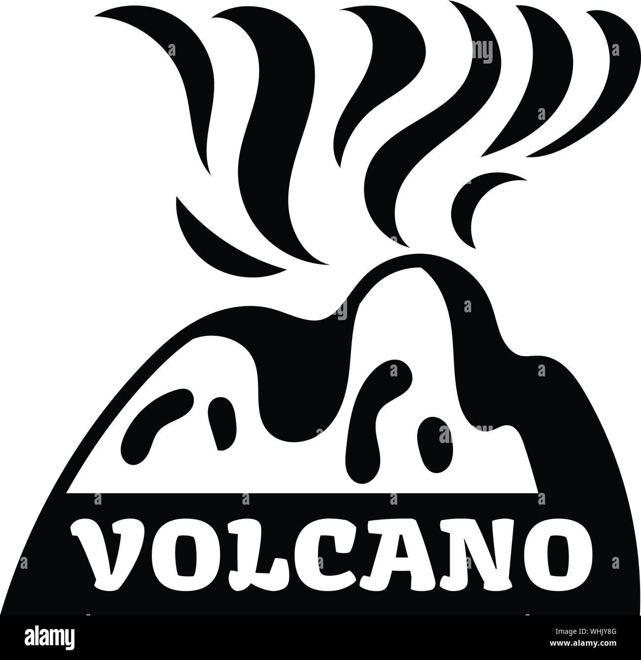 Logo erruption du volcan, le style simple Illustration de Vecteur