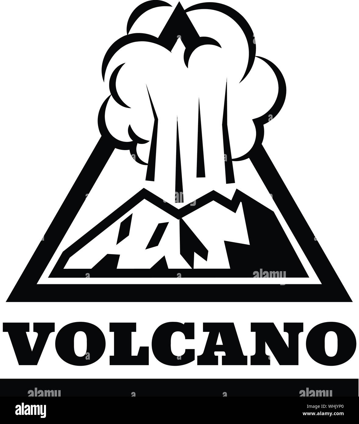 Volcan qui explosent, le style simple logo Illustration de Vecteur