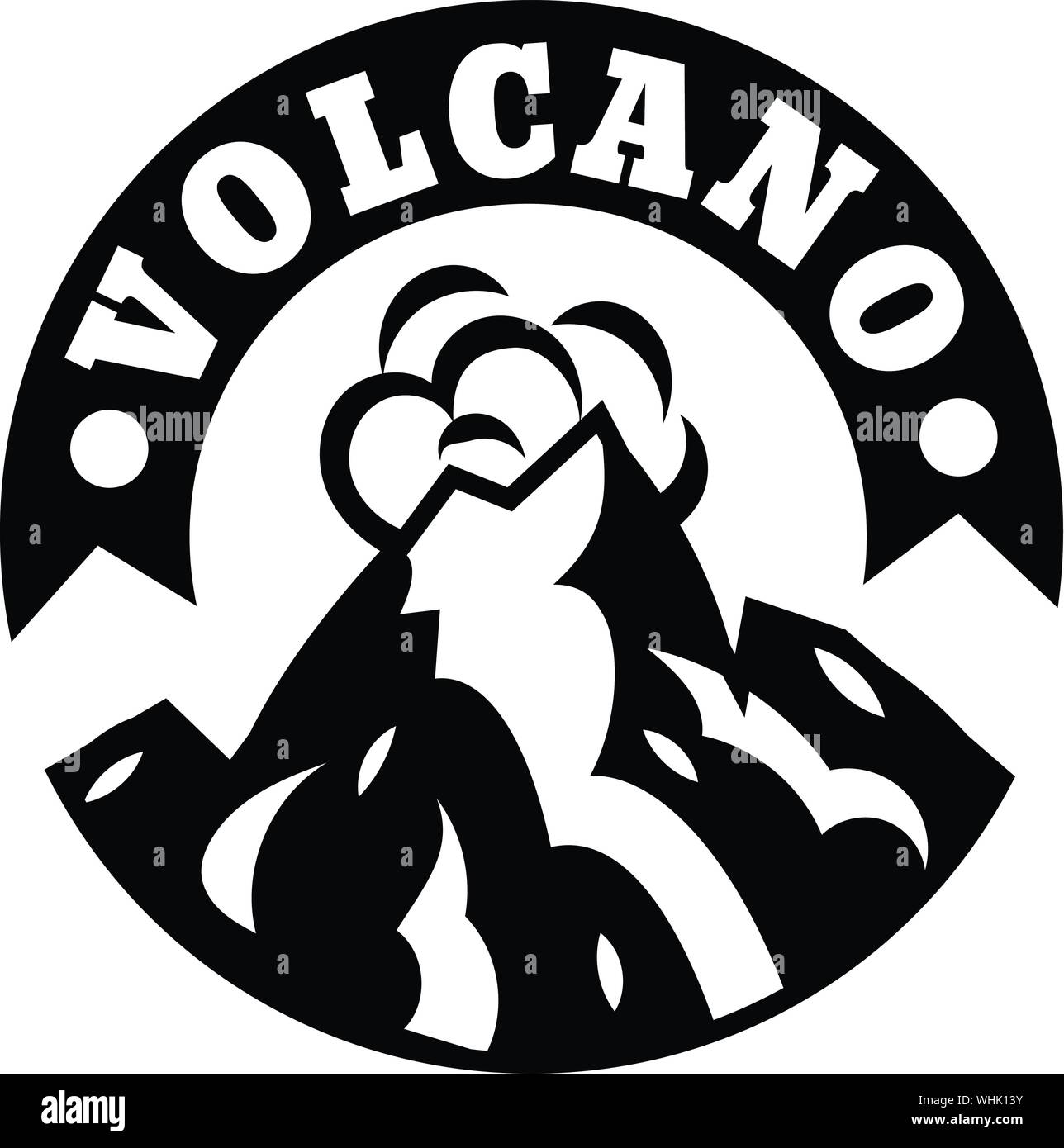 La fumée du volcan, le style simple logo Illustration de Vecteur