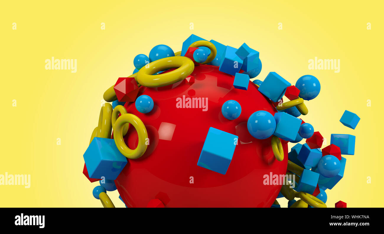 Le rendu 3D de formes géométriques Banque D'Images