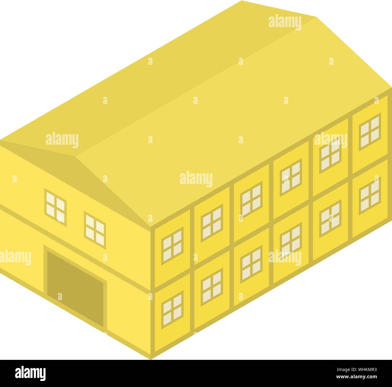 Hangar, l'icône jaune style isométrique Illustration de Vecteur