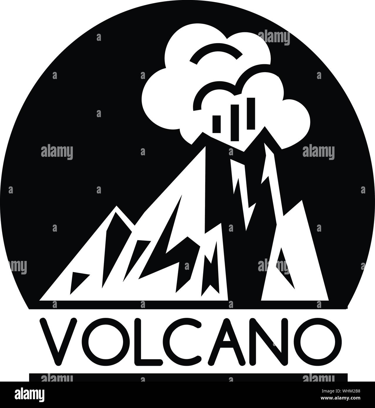 La lave du volcan, le style simple logo Illustration de Vecteur