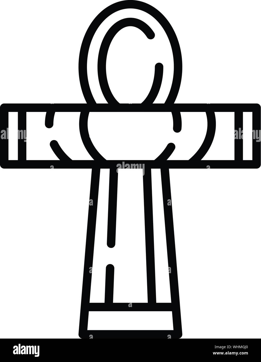 Croix égyptienne, icône de style contour Illustration de Vecteur