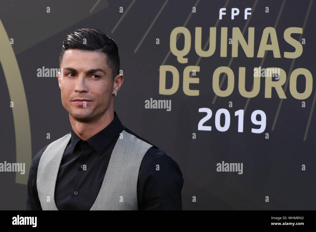 Lisbonne, Portugal. 2e, 2019 Sep. L'avant du Portugal de Cristiano Ronaldo, le Portugal arrive pour la Fédération portugaise de football 'Quinas de Ouro 2019' cérémonie de remise de prix à Carlos Lopes hall à Lisbonne, Portugal, le 2 septembre 2019. Crédit : Pedro Fiuza/crédit : Xinhua Xinhua/Alamy Live News Banque D'Images