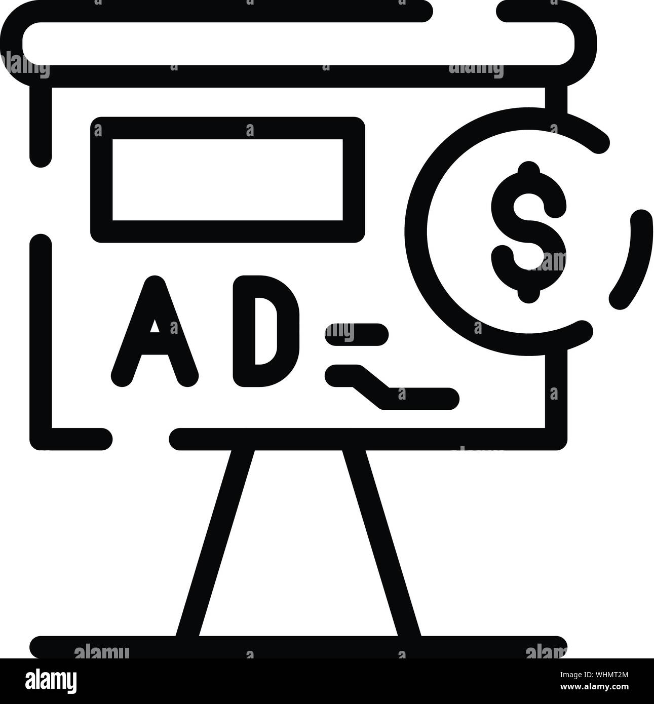 Des panneaux publicitaires, l'icône de style contour Illustration de Vecteur