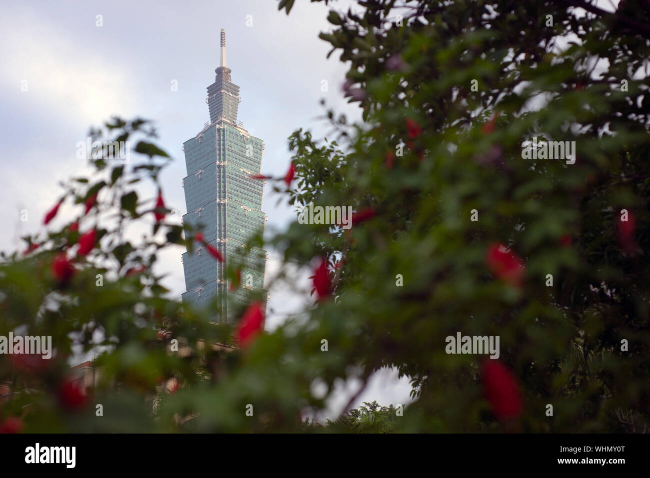 Taipei 101, vu de l'Sun Yat Sen Memorial à Taipei, Taiwan Banque D'Images