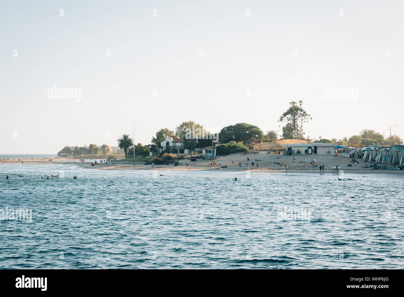 Vue sur la plage de Malibu, Californie, de Malibu Pier Banque D'Images