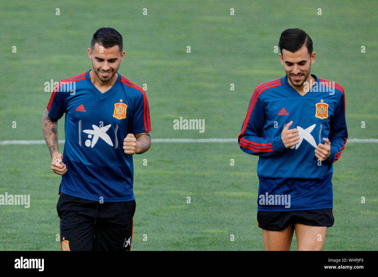 Las Rozas, Espagne. 09Th Sep 2019. Suso (Joaquín Fernández Jesús Sáenz de la Torre) et Dani Ceballos observés au cours d'une session de formation pour l'équipe nationale de football espagnole à Ciudad del Futbol à Las Rozas. Credit : SOPA/Alamy Images Limited Live News Banque D'Images