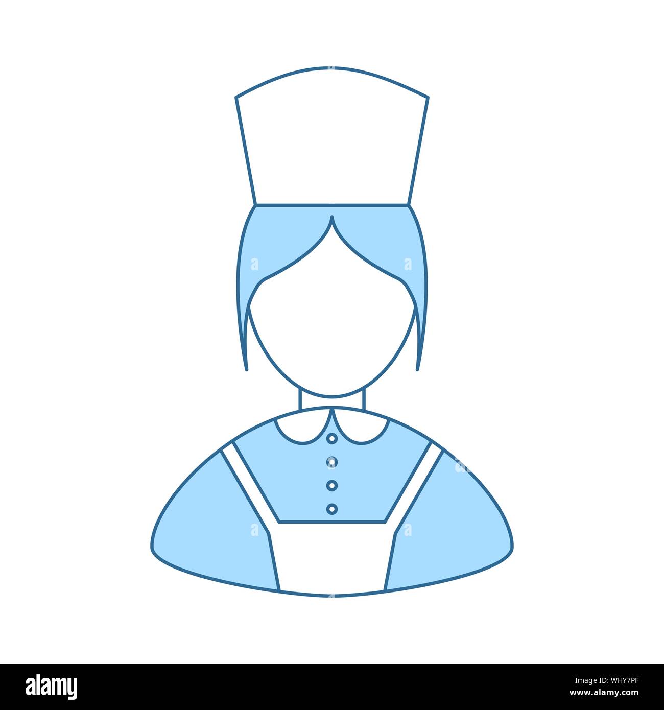 Hotel Maid Icône. Fine ligne de remplissage bleu avec Design. Vector Illustration. Illustration de Vecteur