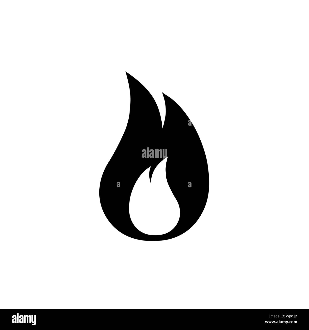 Dans l'icône feu flamme feu style plat isolé sur fond blanc symbole flamme feu simple signes Résumé icône en noir Vector illustration graphique pour Illustration de Vecteur