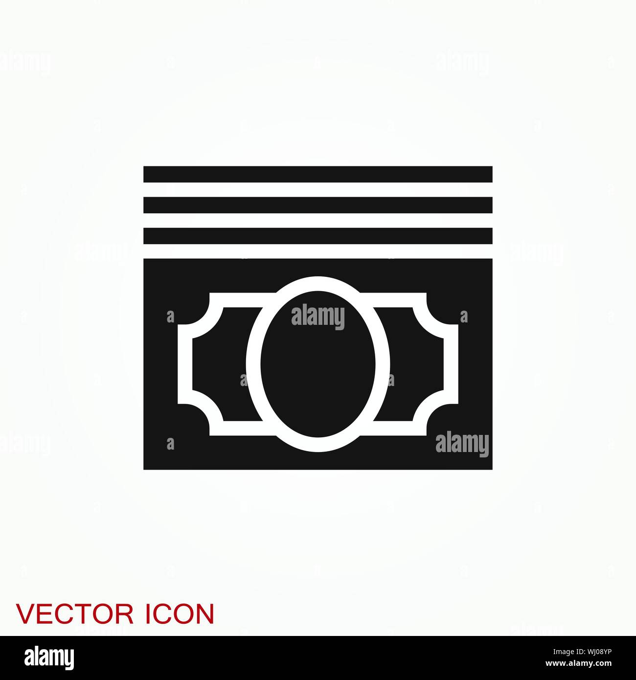 Icône vecteur billets. L'illustration est un style iconique télévision Illustration de Vecteur