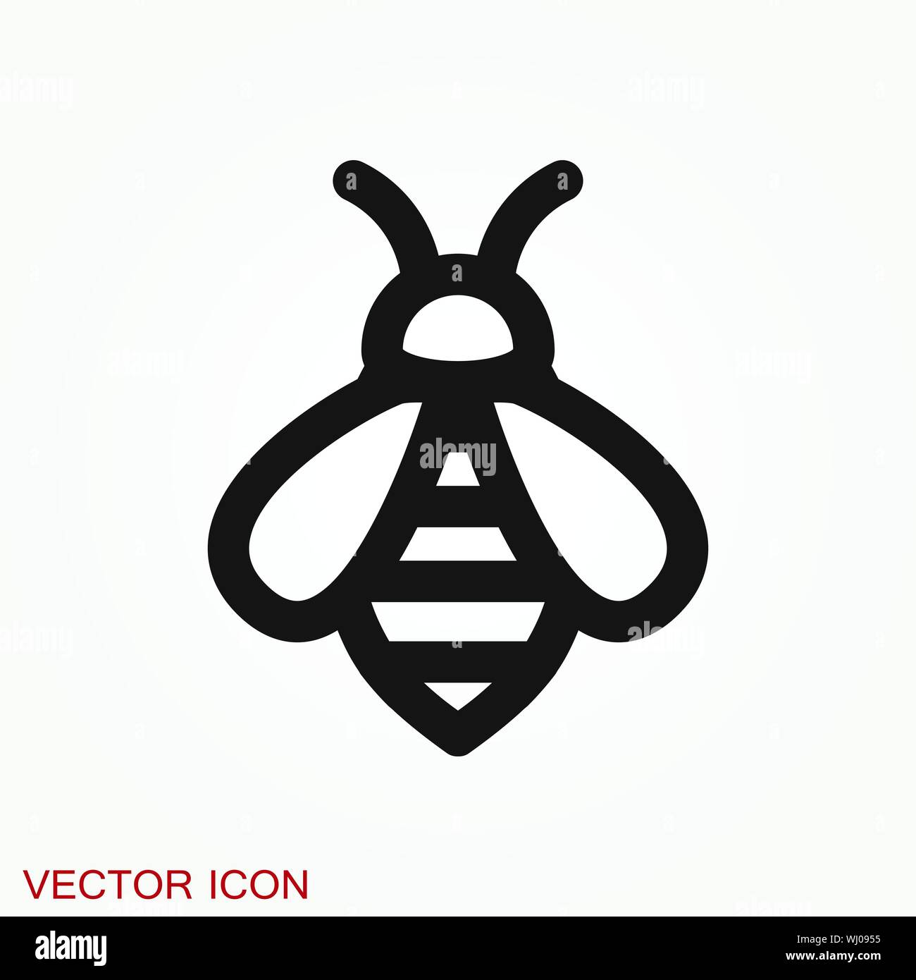 L'icône de l'abeille. Signe des animaux de ferme. Symbole graphique Illustration de Vecteur