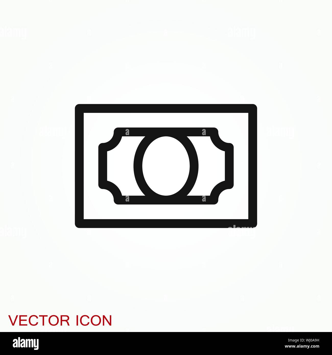 Icône vecteur billets. L'illustration est un style iconique télévision Illustration de Vecteur