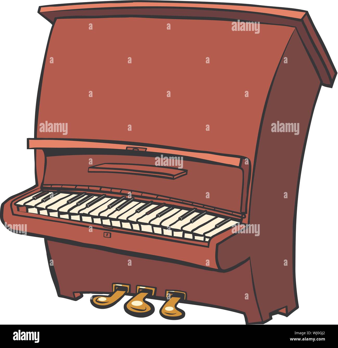 Instrument de musique de piano. Retro pop art dessin illustration vectorielle Illustration de Vecteur