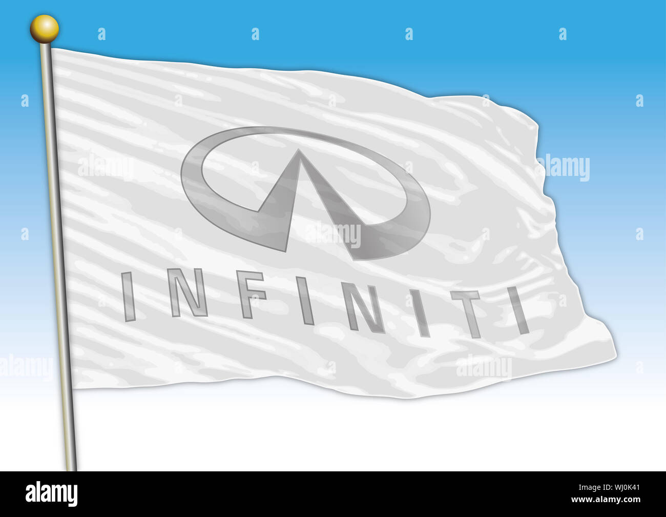 Industrie automobile Infiniti, drapeau avec logo, illustration Banque D'Images