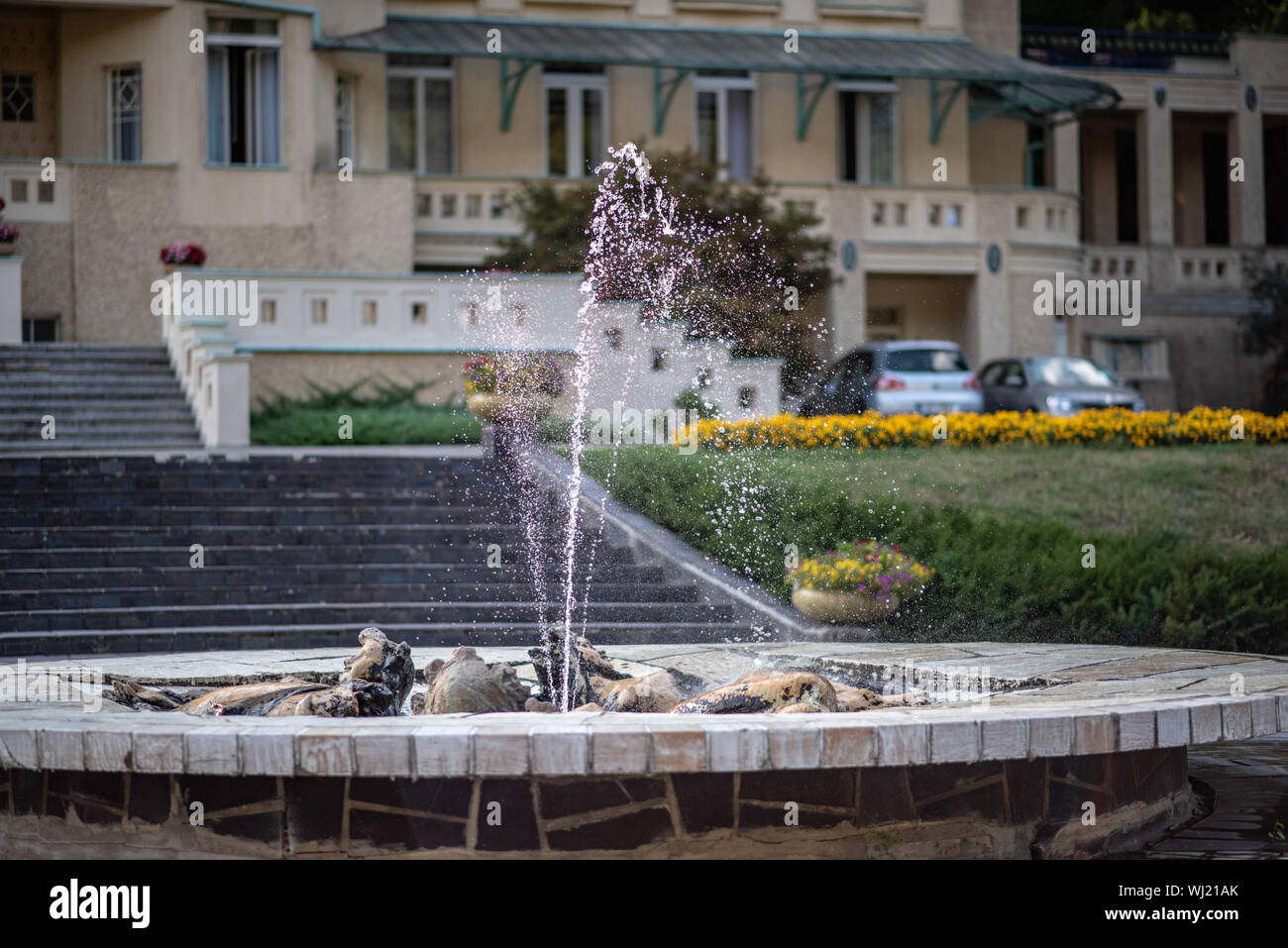 Point d'eau et spa à Luhacovice Banque D'Images