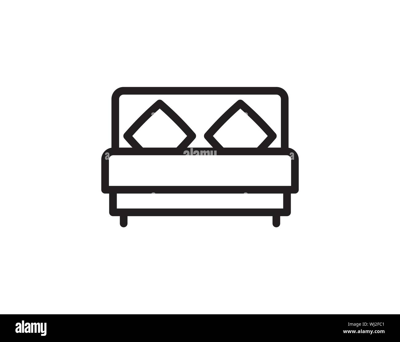L'icône de lit design simple symbole image vectorielle Illustration de Vecteur