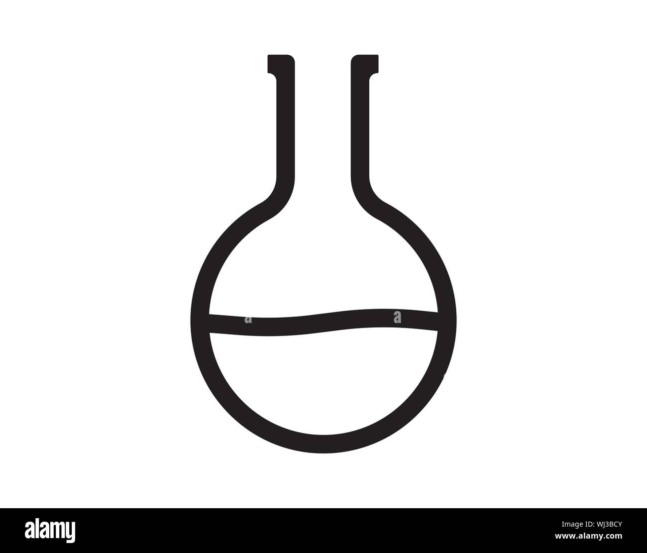 Flacon de laboratoire Chemistry Science Line Icon Vector Illustration de Vecteur