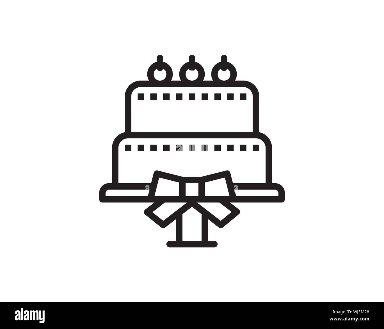 Icône gâteau anniversaire image vectorielle Illustration de Vecteur