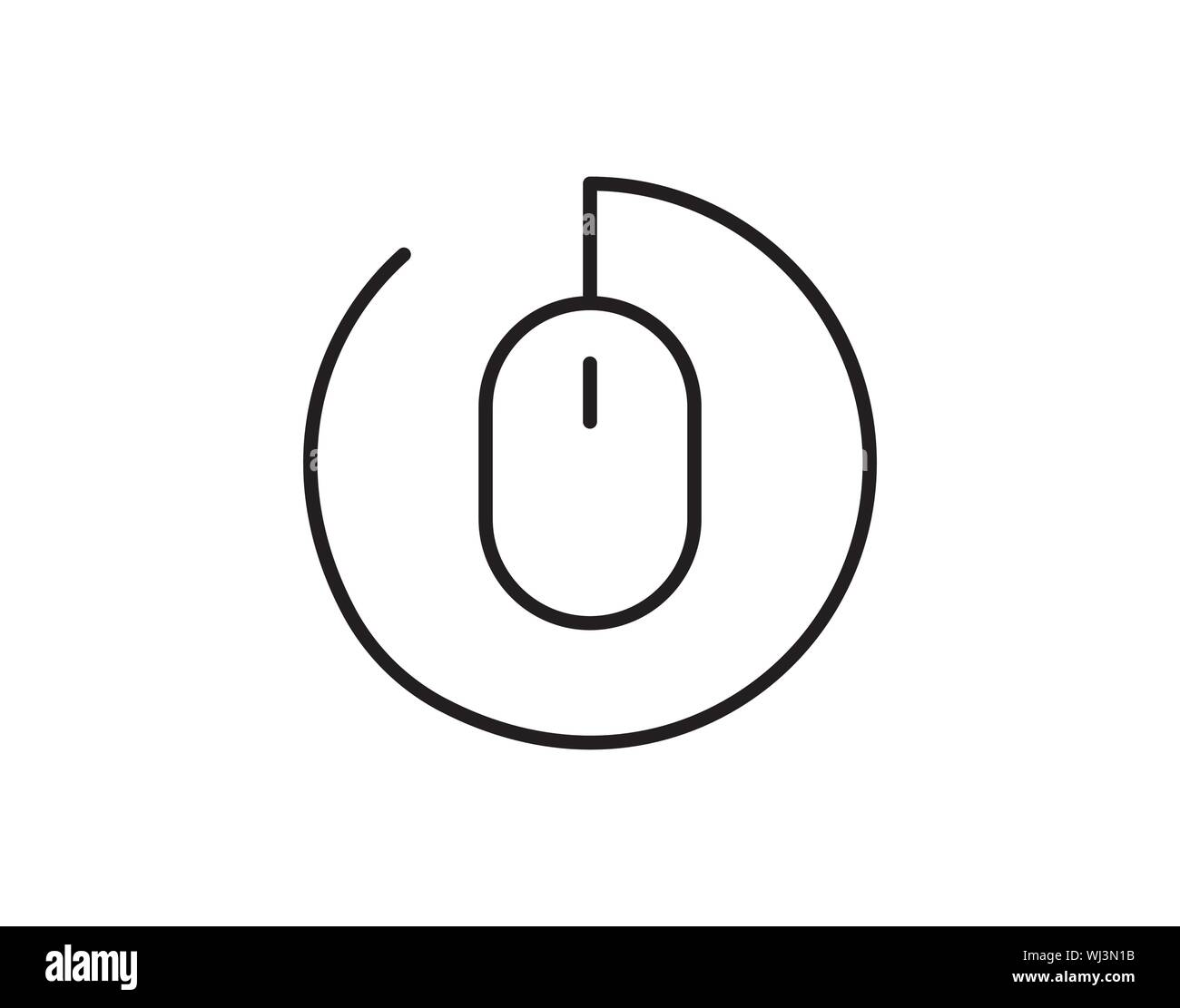 Vecteur d'icône de périphérique de pointeur d'ordinateur de souris Illustration de Vecteur