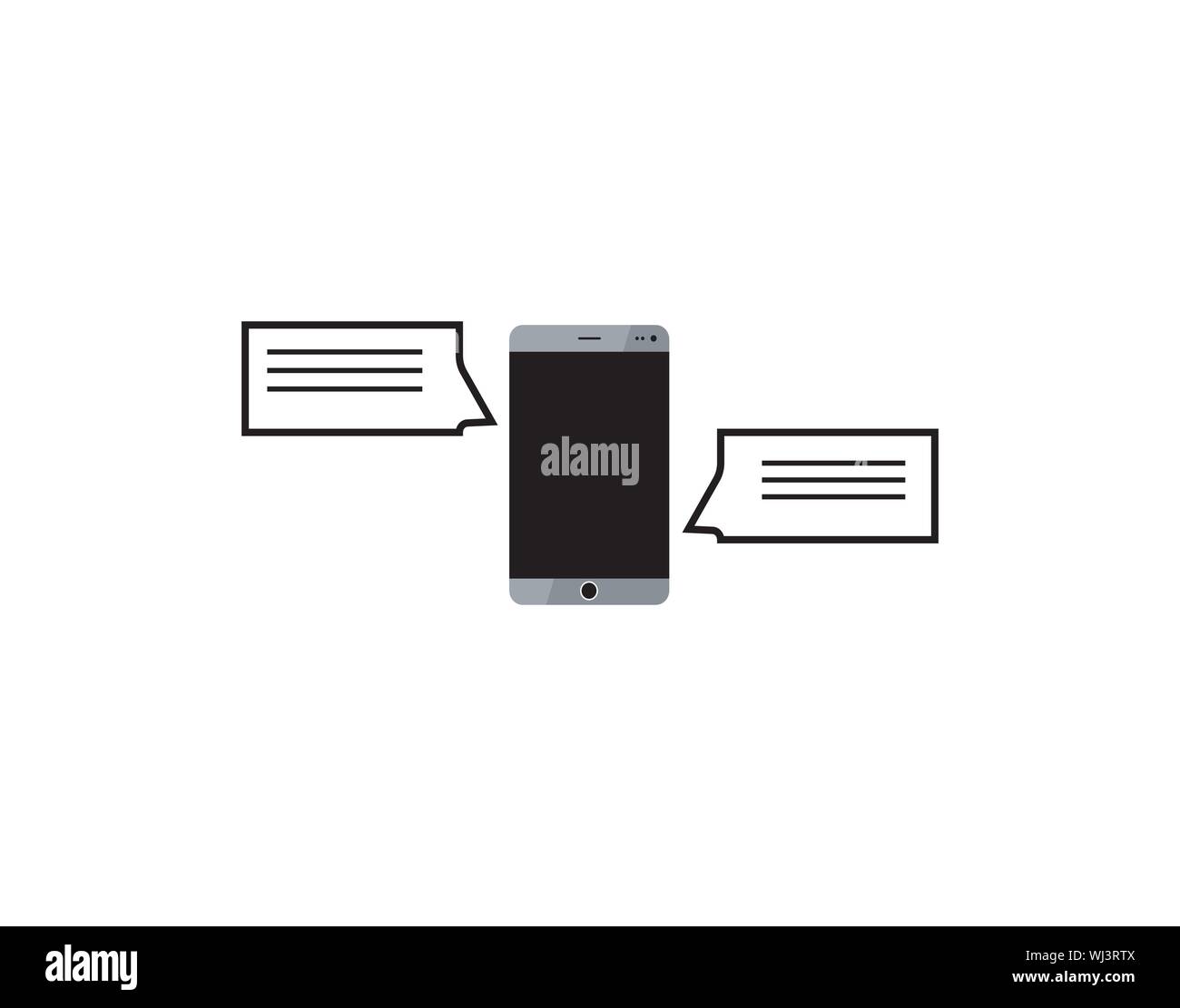 Vecteur d'icône de communication de messagerie instantanée de smartphone Illustration de Vecteur