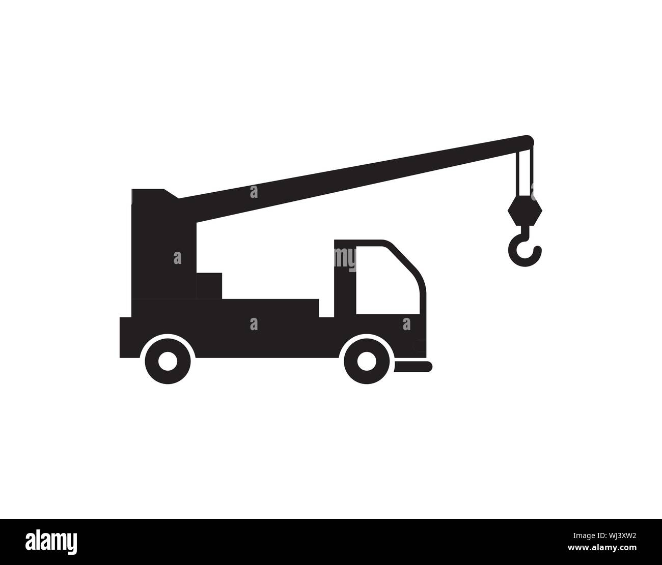 Camion-grue simple style icône image vectorielle Illustration de Vecteur