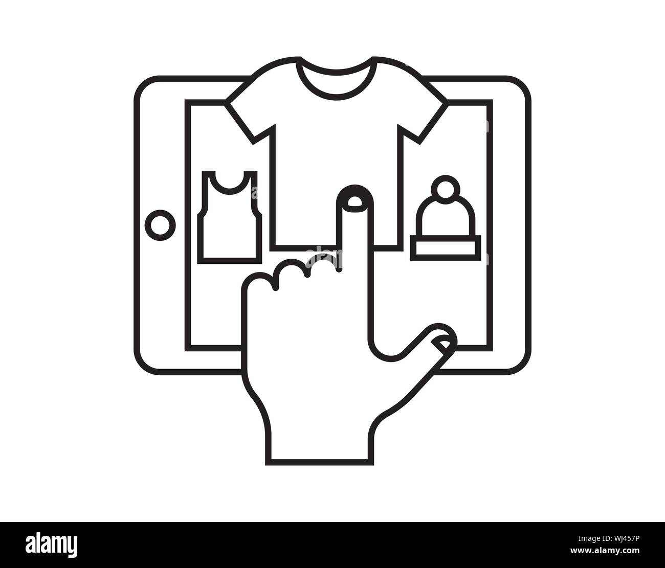 illustration vectorielle de l'icône d'achat en ligne. Illustration de Vecteur
