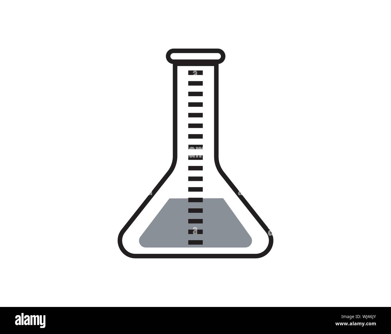 L'icône de la chimie jaugée en noir et blanc couleurs image vectorielle Illustration de Vecteur