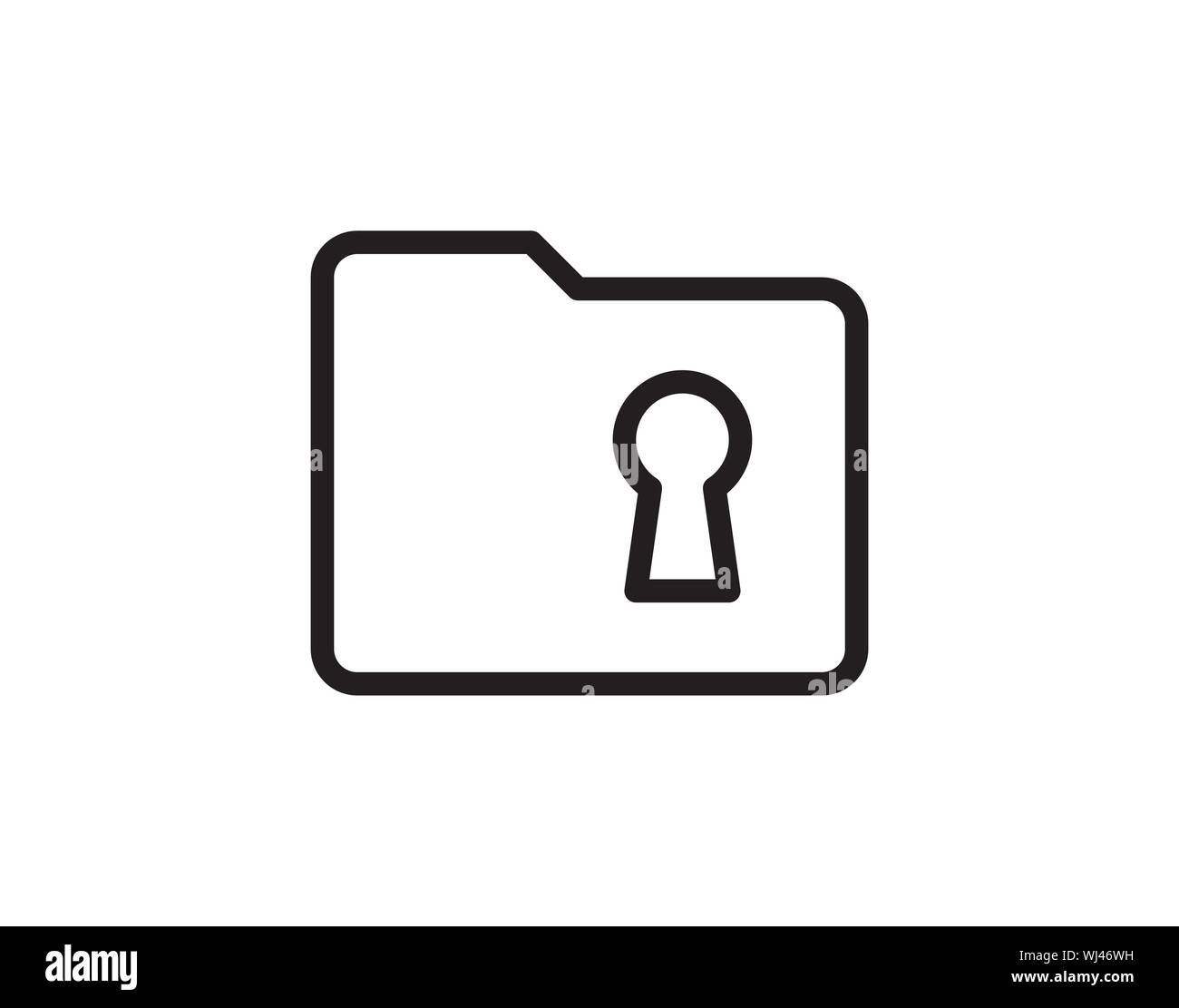 L'icône de blocage du dossier. Concept de sécurité des données de l'illustration vectorielle. Illustration de Vecteur