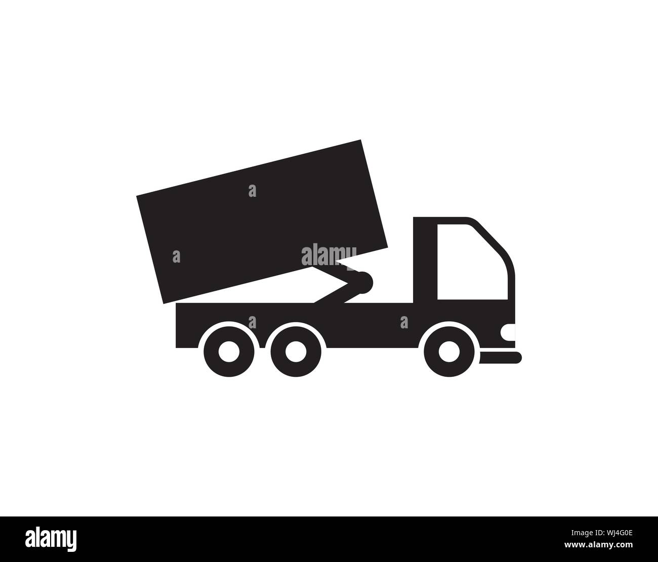 Déchargement de camion benne beat, mono, l'icône de la ligne de transport de charge - Vector vector Illustration de Vecteur