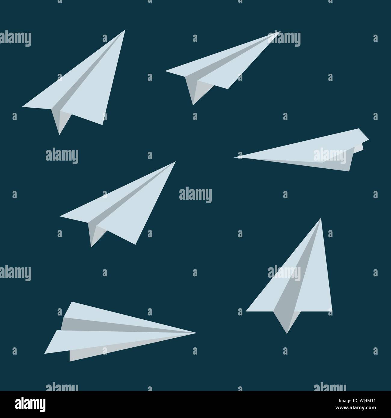 Paper plane set vector illustration Illustration de Vecteur