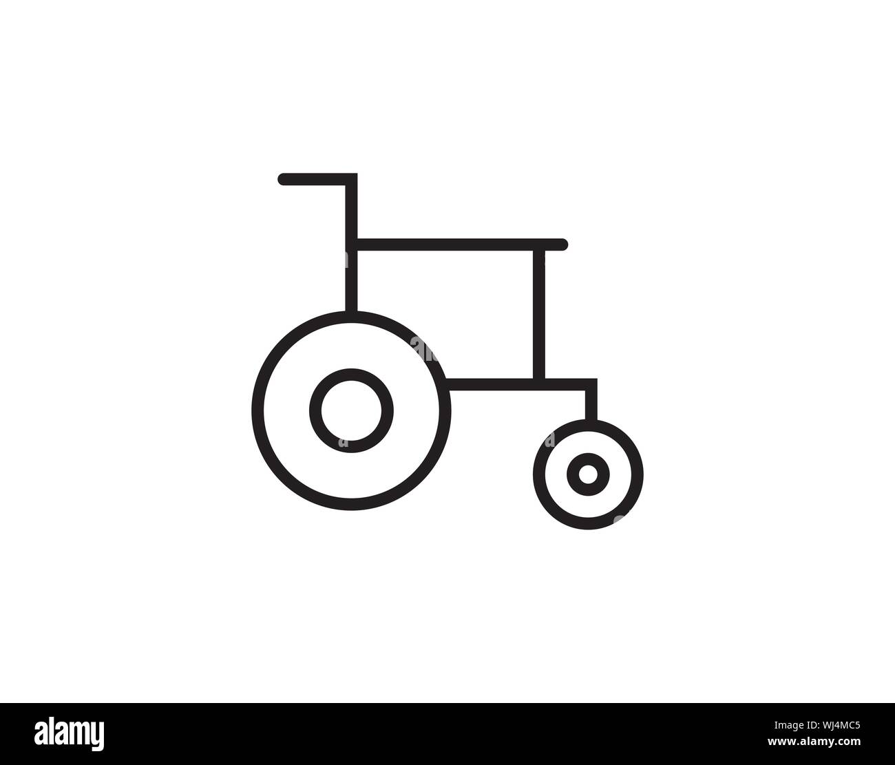 L'icône de fauteuil roulant sur blanc image vectorielle Illustration de Vecteur