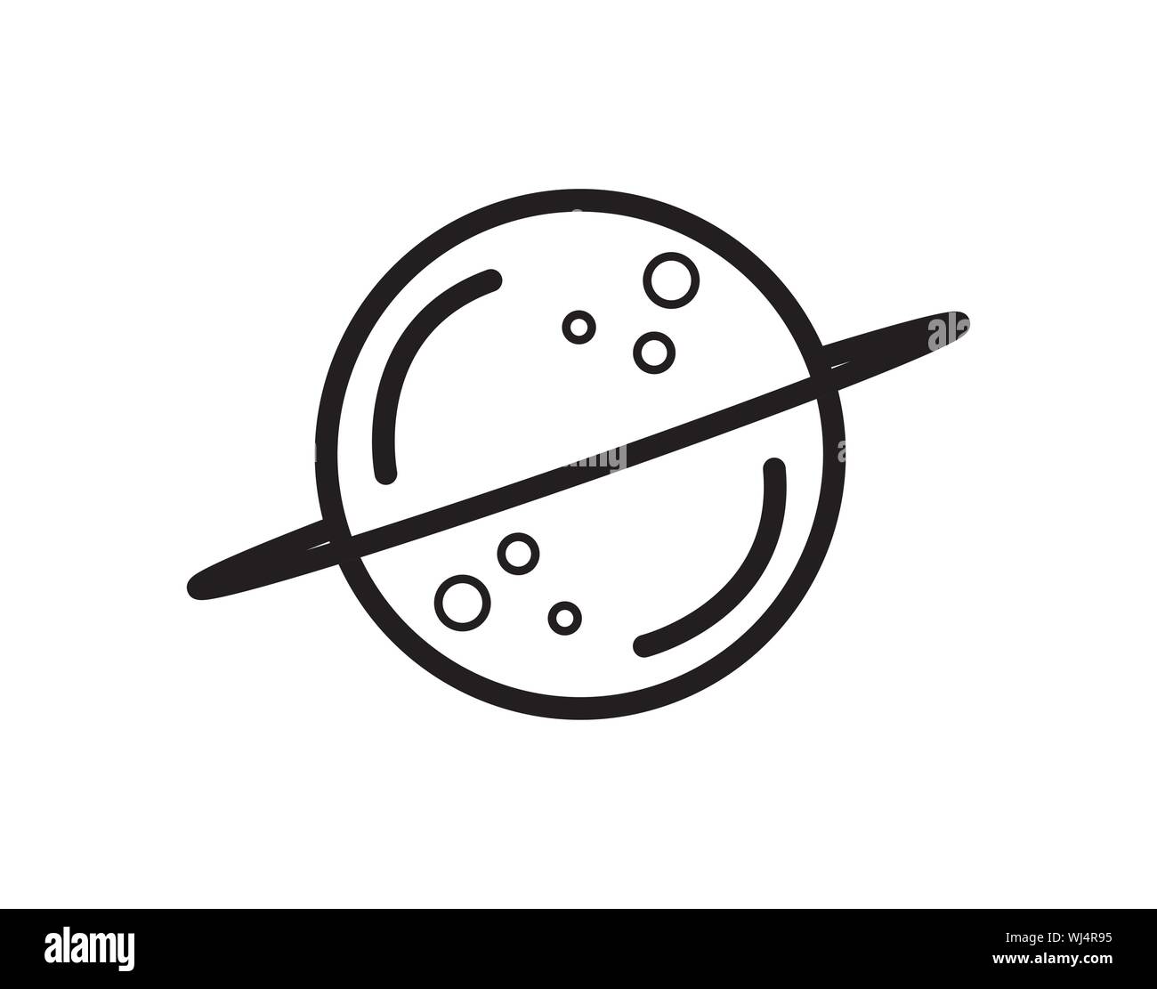 Planète avec icône d'orbite d'astronomie d'espace annulaire pour Science concept Illustration de Vecteur
