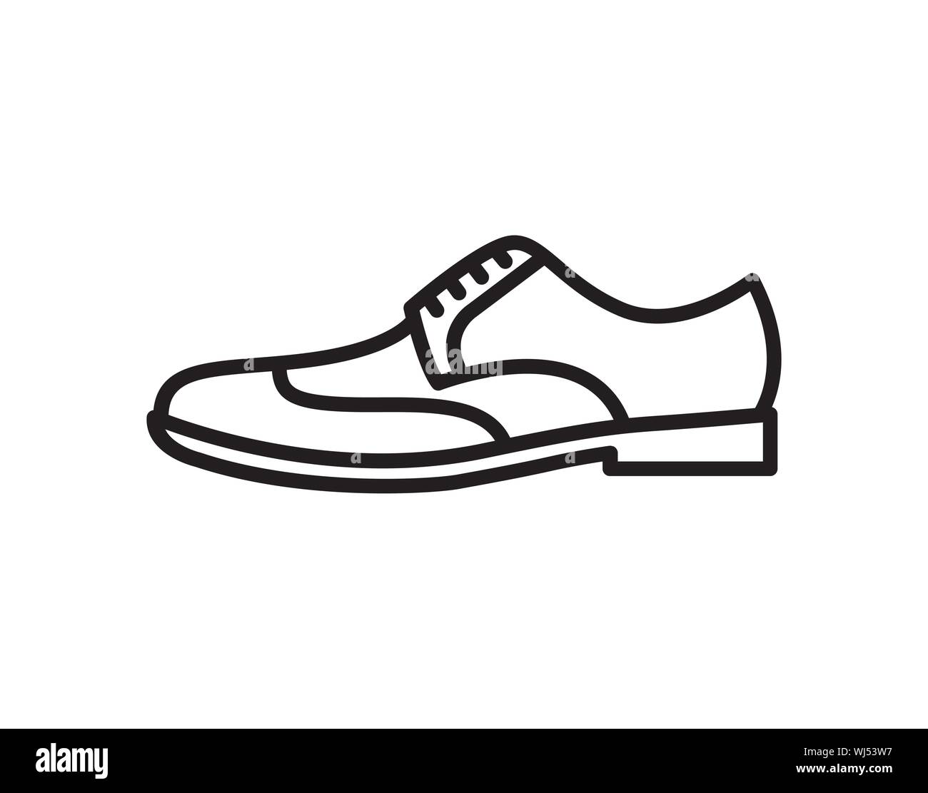 Icône Classic Men Leather Shoe Outline Illustration de Vecteur