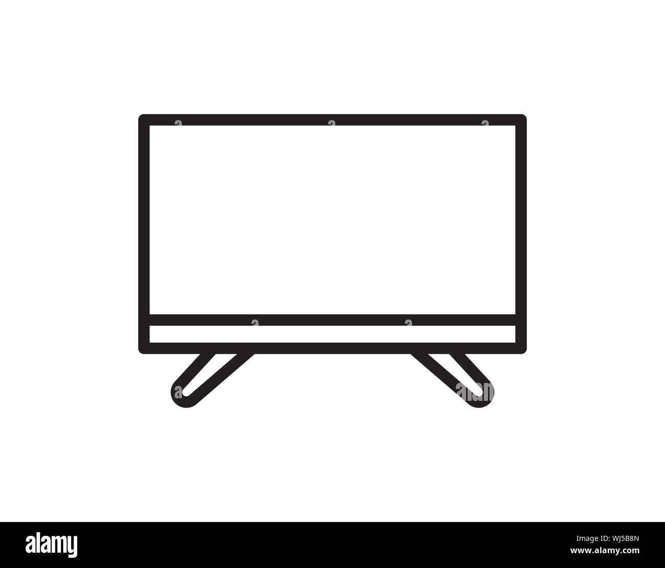 Icône d'écran de télévision pour l'affichage multimédia et le dispositif de divertissement, vecteur minimaliste Illustration de Vecteur