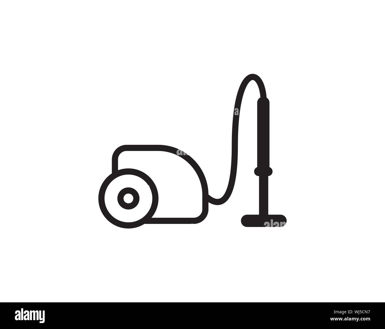 Icône d'aspirateur pour équipement de nettoyage à la maison, symbole vectoriel noir minimaliste Illustration de Vecteur
