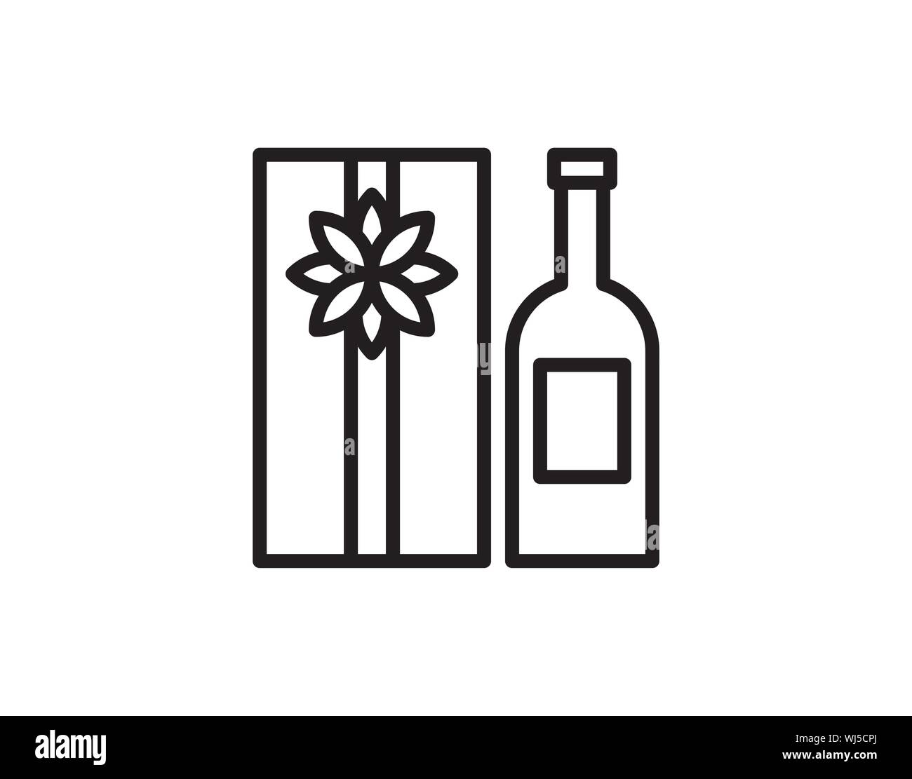 Bouteille de vin et Gift Pack - Vector Illustration vectorielle Illustration de Vecteur