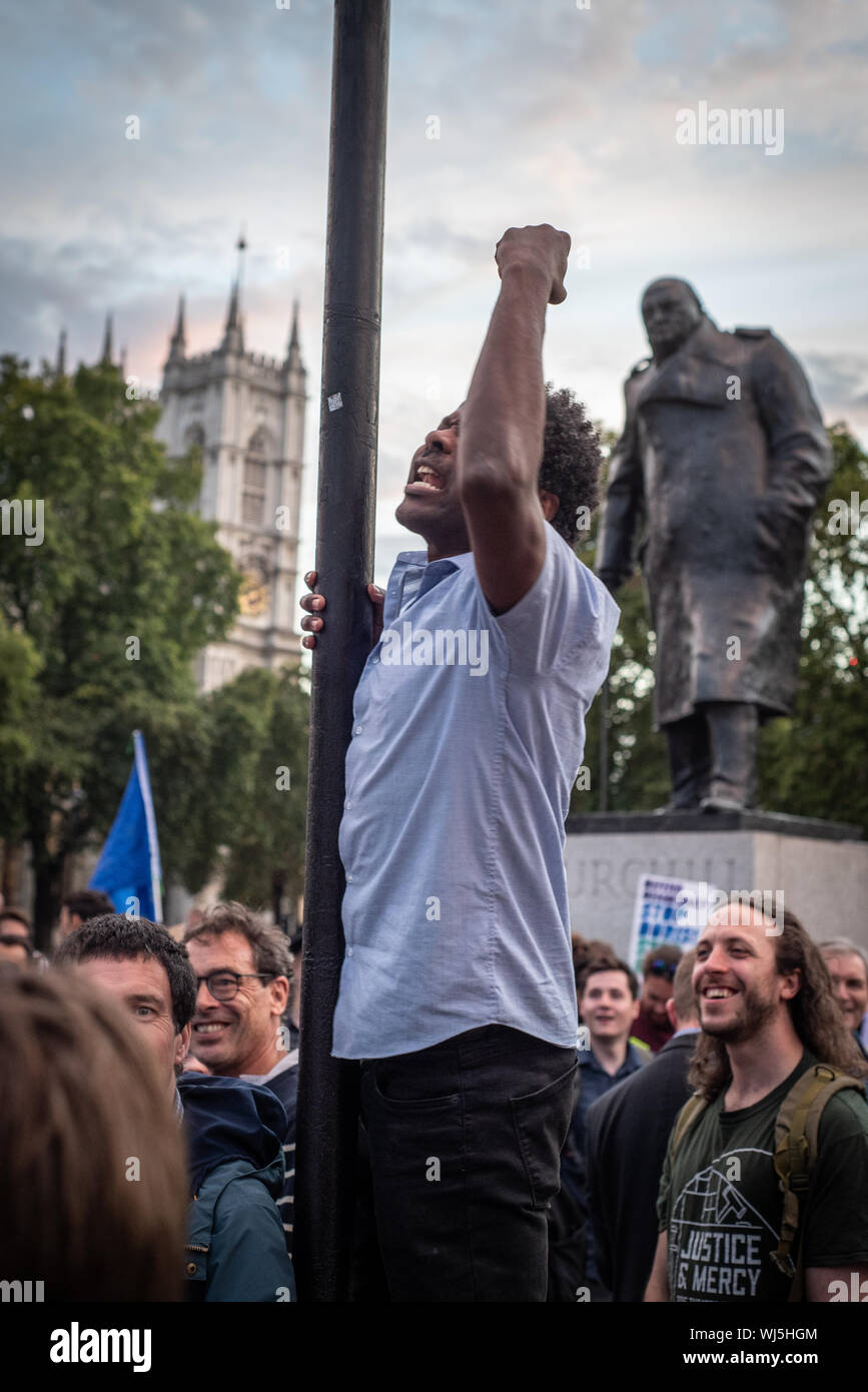 Protestation Anti Brexit Août 2019 Londres Banque D'Images